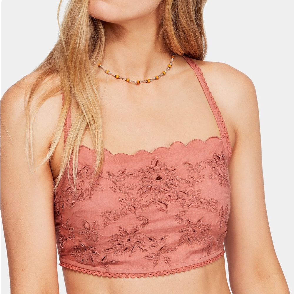 Free People Cassandra Embroidered Cross-Back Top